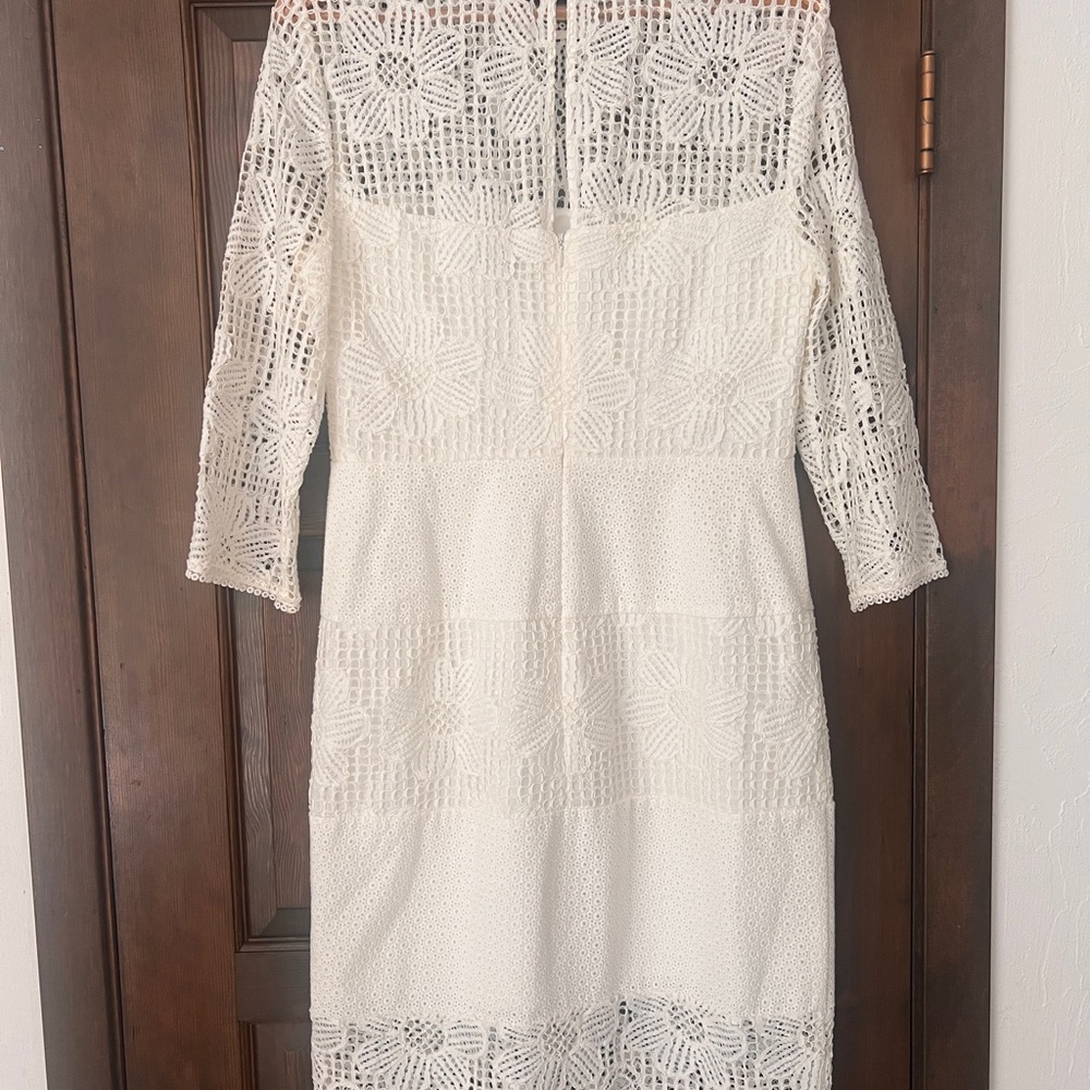 Trina Turk Flower Crotchet Dress - White